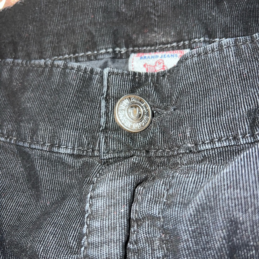 True religion black corduroy shorts size 40